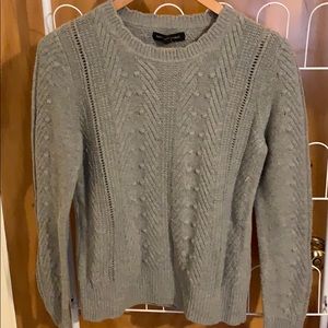 Gray banana republic Pom Pom cable sweater
